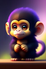 Fototapeta premium 3d rendered illustration of a lion. A cute monkey. Cute animals and cartoons.