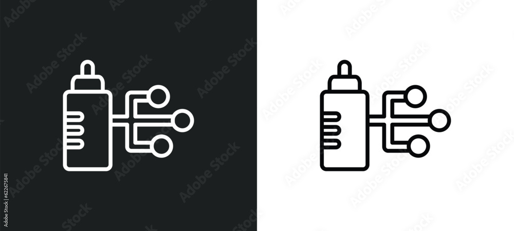 Poster wired connection outline icon in white and black colors. wired connection flat vector icon from tech