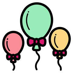 Obraz premium balloon filled outline icon style