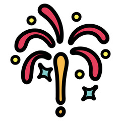 Obraz premium fireworks filled outline icon style