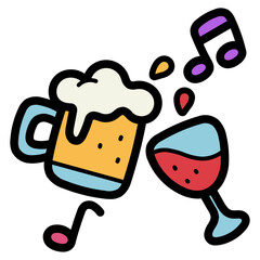 birthday party filled outline icon style