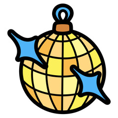 disco ball filled outline icon style
