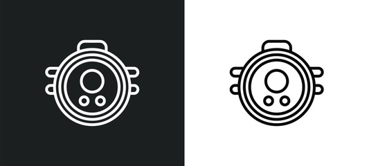 robot vacuum outline icon in white and black colors. robot vacuum flat vector icon from technology collection for web, mobile apps and ui.