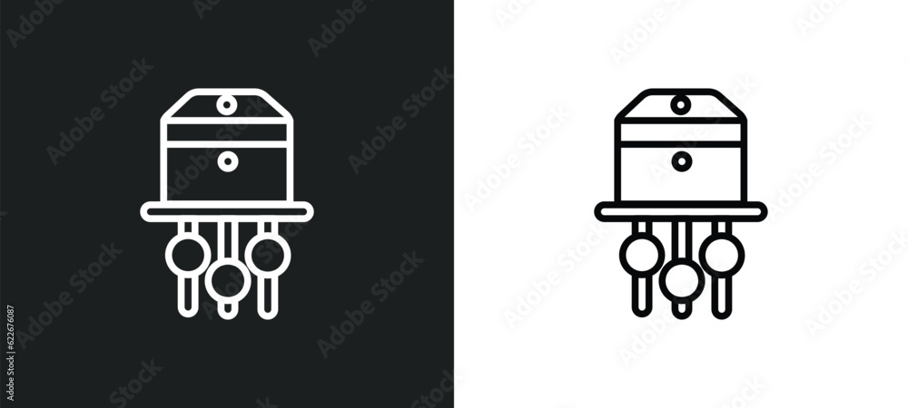 Poster transistor outline icon in white and black colors. transistor flat vector icon from technology colle