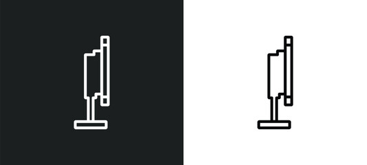 tv side outline icon in white and black colors. tv side flat vector icon from technology collection for web, mobile apps and ui.