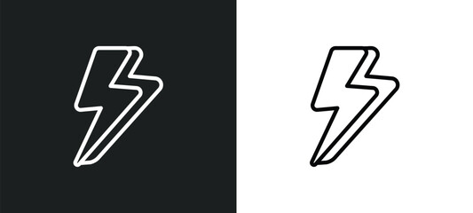 lightning arrow outline icon in white and black colors. lightning arrow flat vector icon from technology collection for web, mobile apps and ui.