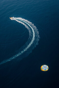 Aerial view of a parafly, Sicily, Italy.