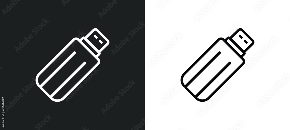 Poster green flash outline icon in white and black colors. green flash flat vector icon from technology col