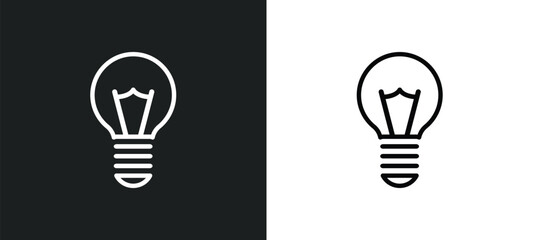 light bulb turned off outline icon in white and black colors. light bulb turned off flat vector icon from technology collection for web, mobile apps and ui.