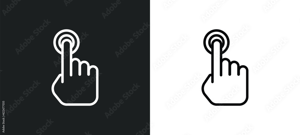 Wall mural touchscreen outline icon in white and black colors. touchscreen flat vector icon from technology col
