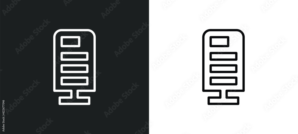 Poster web servers outline icon in white and black colors. web servers flat vector icon from technology col