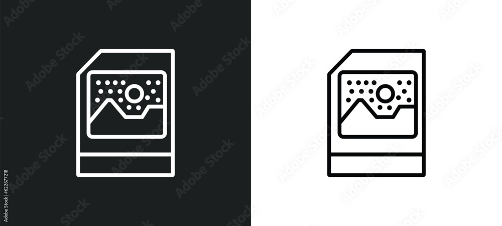 Poster raster images outline icon in white and black colors. raster images flat vector icon from technology