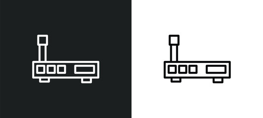 routers outline icon in white and black colors. routers flat vector icon from technology collection for web, mobile apps and ui.