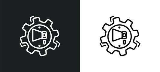 marketing automation outline icon in white and black colors. marketing automation flat vector icon from technology collection for web, mobile apps and ui.