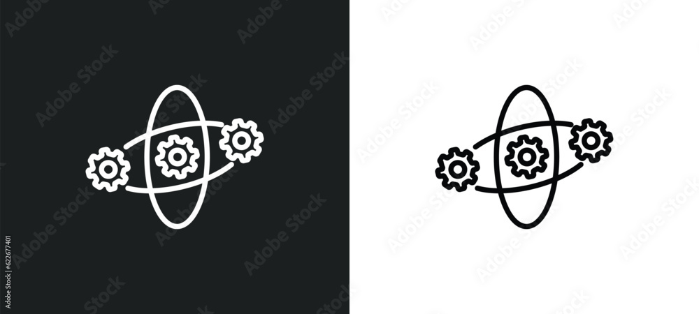 Poster color value outline icon in white and black colors. color value flat vector icon from technology col