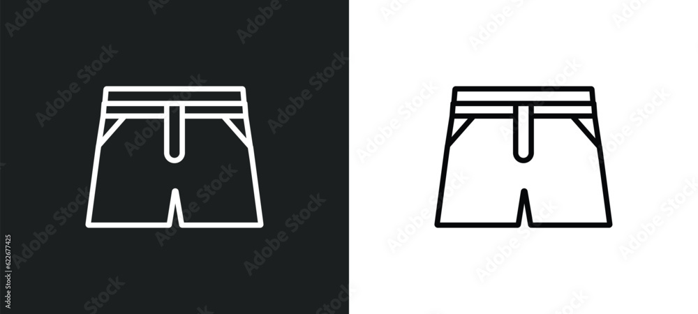 Poster swimming trunks outline icon in white and black colors. swimming trunks flat vector icon from summer collection for web, mobile apps and ui.