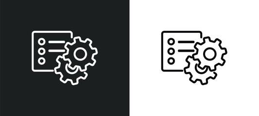attributes outline icon in white and black colors. attributes flat vector icon from technology collection for web, mobile apps and ui. - obrazy, fototapety, plakaty