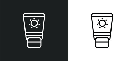 sunscreen outline icon in white and black colors. sunscreen flat vector icon from summer collection for web, mobile apps and ui.