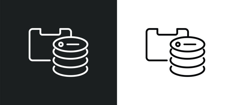 caching outline icon in white and black colors. caching flat vector icon from technology collection for web, mobile apps and ui.