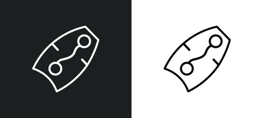 bodyboard outline icon in white and black colors. bodyboard flat vector icon from summer collection for web, mobile apps and ui.