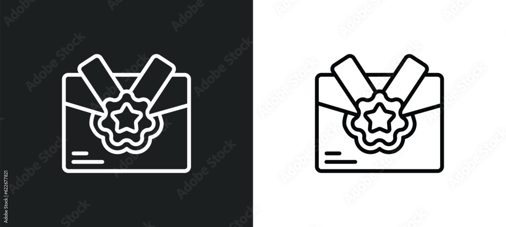 Poster send outline icon in white and black colors. send flat vector icon from success collection for web, 