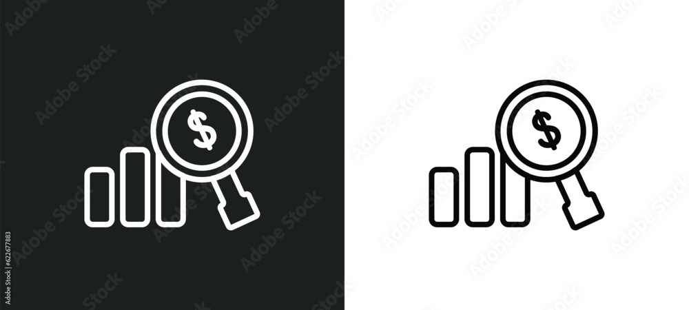 Poster forecast outline icon in white and black colors. forecast flat vector icon from strategy collection 