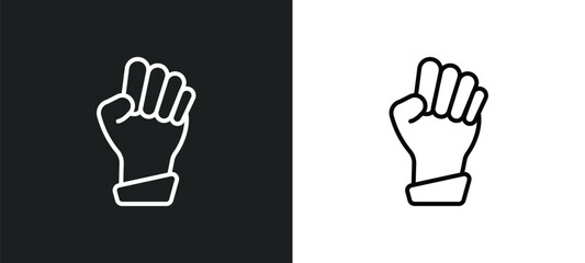Obraz premium punch outline icon in white and black colors. punch flat vector icon from success collection for web, mobile apps and ui.