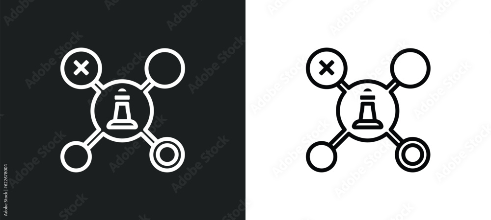 Poster data outline icon in white and black colors. data flat vector icon from strategy collection for web,