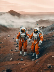 Explorers of the Red Planet: Astronauts on Mars. Generative AI
