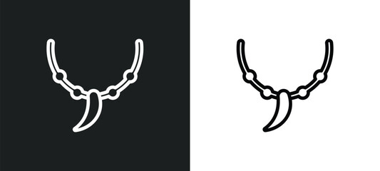 amulet outline icon in white and black colors. amulet flat vector icon from stone age collection for web, mobile apps and ui.