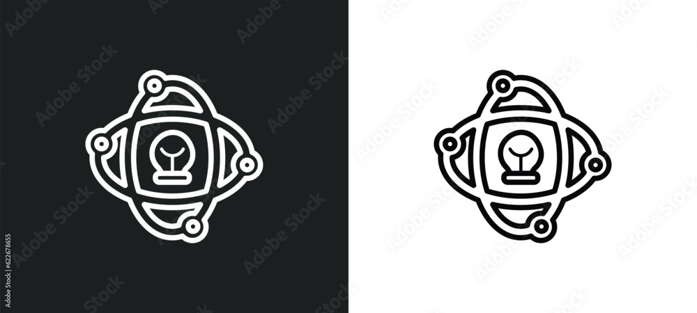 Poster user experience outline icon in white and black colors. user experience flat vector icon from startu