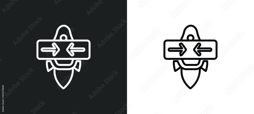 Poster choose outline icon in white and black colors. choose flat vector icon from startup collection for w