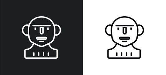 troglodyte outline icon in white and black colors. troglodyte flat vector icon from stone age collection for web, mobile apps and ui.