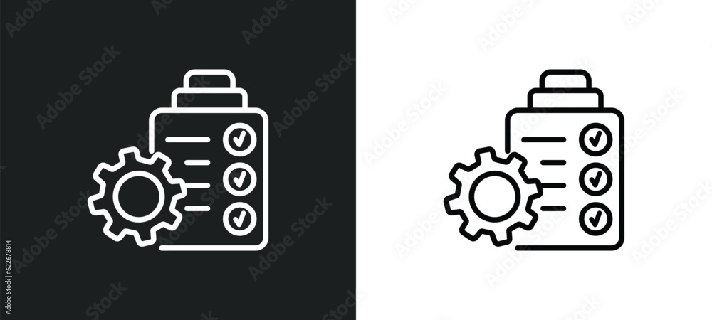 Poster management outline icon in white and black colors. management flat vector icon from startup collecti