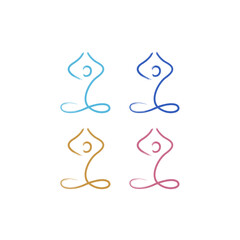 YOGA STUDIO SIGN SYMBOL LOGO VECTOR ISOLATED ON WHITE