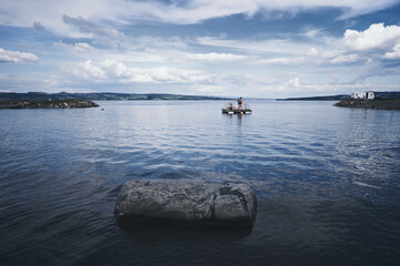 Summer by Lake Mjøsa - version dark blue
