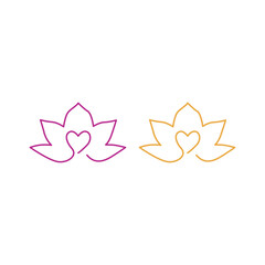LOTUS AYURVEDA HOTEL RESORT, YOGA STUDIO SIGN SYMBOL LOGO CLIPART VECTOR ISOLATED ON WHITE