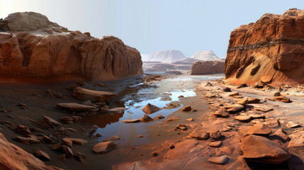 Exploring the Valles Marineris: Astronauts at Work. Generative AI
