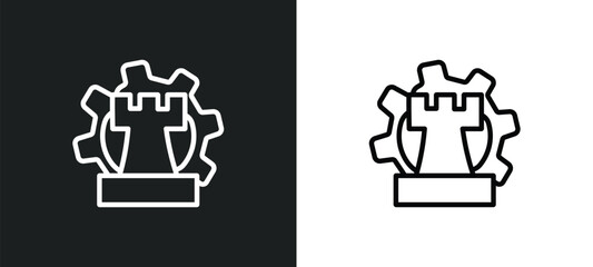 strategy management outline icon in white and black colors. strategy management flat vector icon from strategy collection for web, mobile apps and ui.