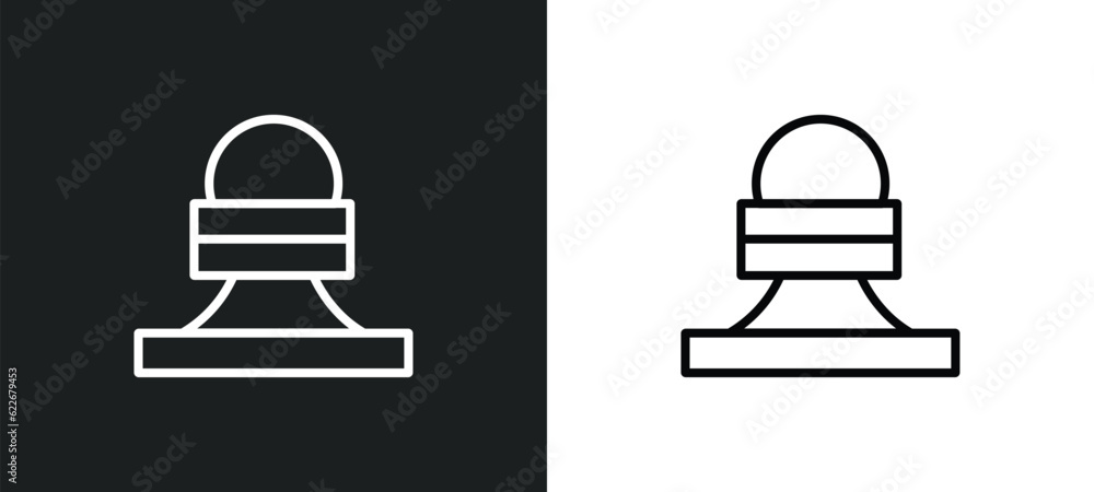 Poster pawn outline icon in white and black colors. pawn flat vector icon from strategy collection for web,