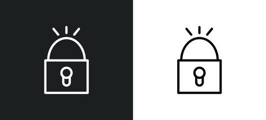 open padlock outline icon in white and black colors. open padlock flat vector icon from success collection for web, mobile apps and ui.
