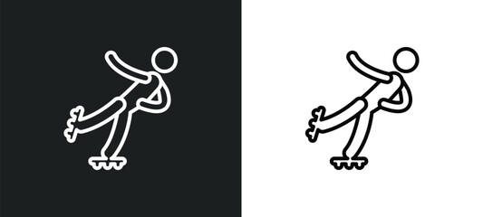 skating outline icon in white and black colors. skating flat vector icon from sports collection for web, mobile apps and ui.