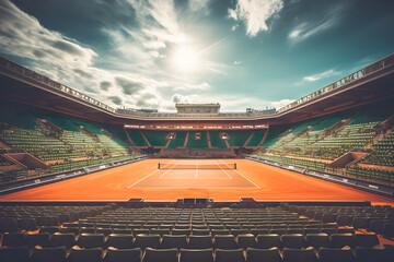 tennis court with copy space for text 