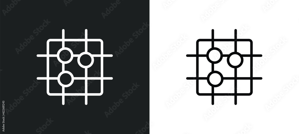 Poster go game outline icon in white and black colors. go game flat vector icon from sport collection for w