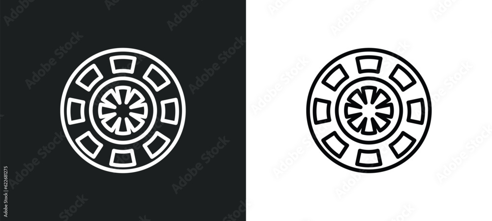 Aufkleber dart board outline icon in white and black colors. dart board flat vector icon from sport collection