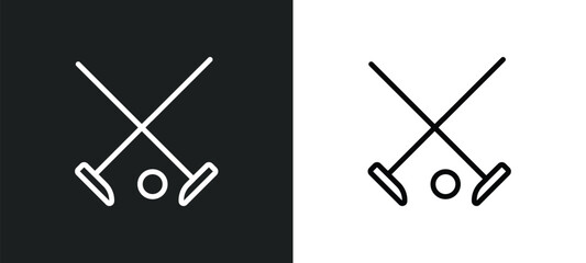 polo sport outline icon in white and black colors. polo sport flat vector icon from sport collection for web, mobile apps and ui.