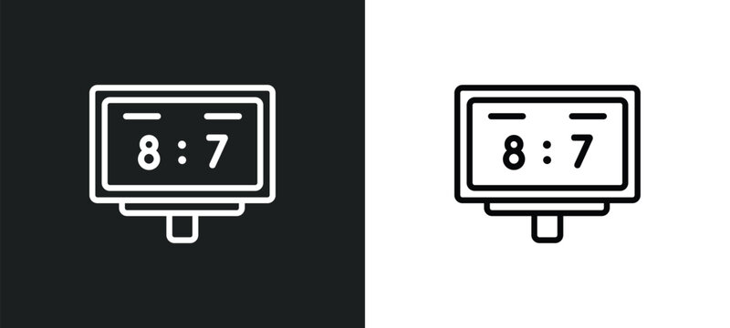 scoreboard outline icon in white and black colors. scoreboard flat vector icon from sport collection for web, mobile apps and ui.