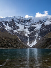 Monta&ntilde;a y lago Humantay en el Valle Sagrado, Machu Pichu, Cuzco, Cusco, Peru