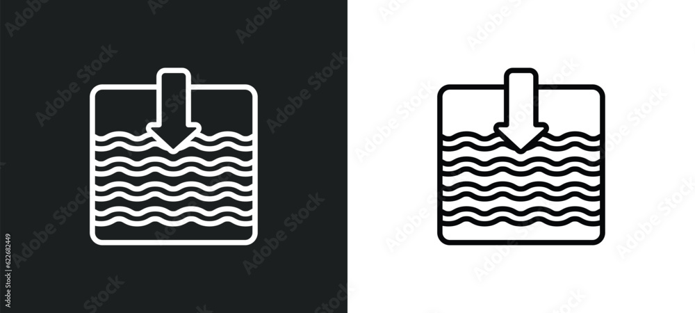 Poster deep outline icon in white and black colors. deep flat vector icon from smart house collection for w