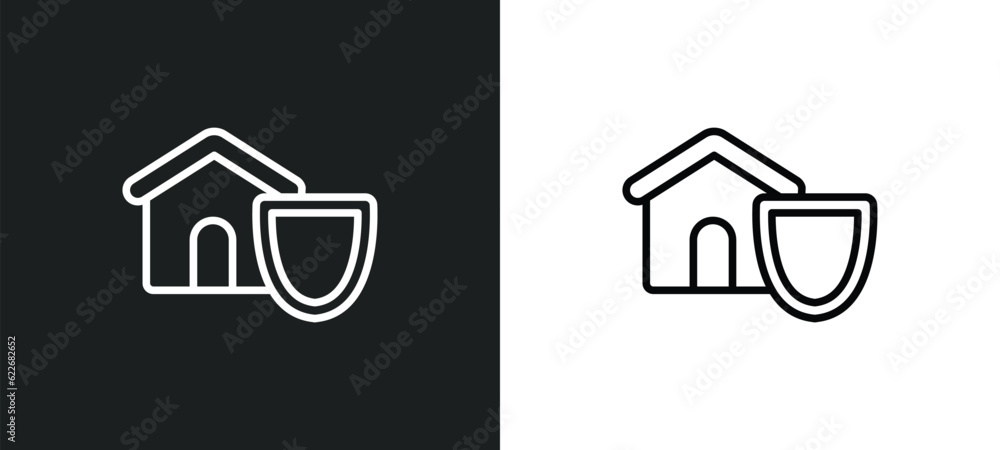 Poster security system outline icon in white and black colors. security system flat vector icon from smart 